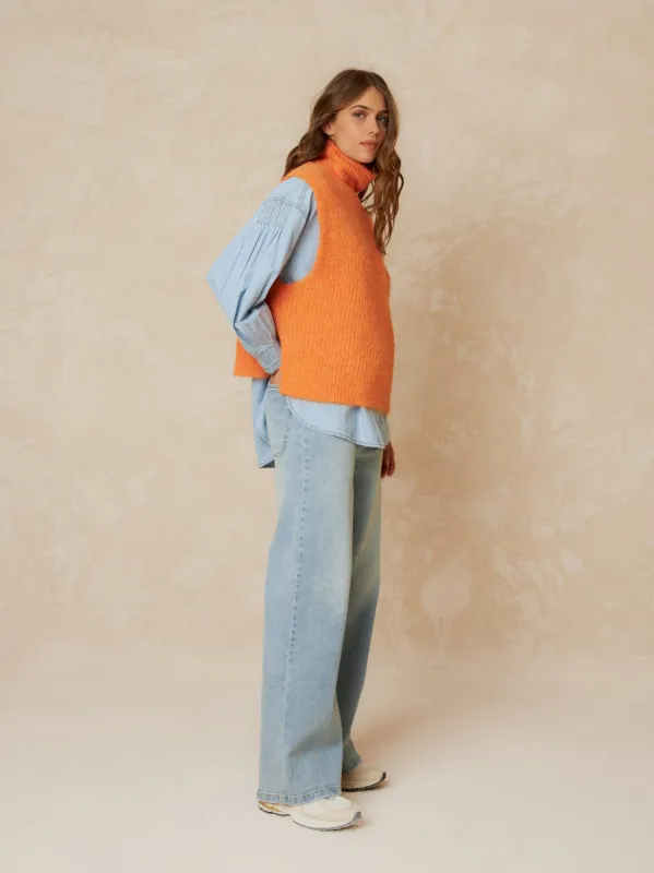 Square Shaped Knitted Vest Orange sold by Ivalo.com