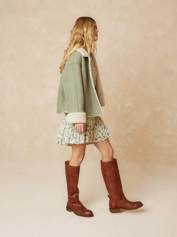 Short Nubuck Effect Coat Cyan sold by Ivalo.com
