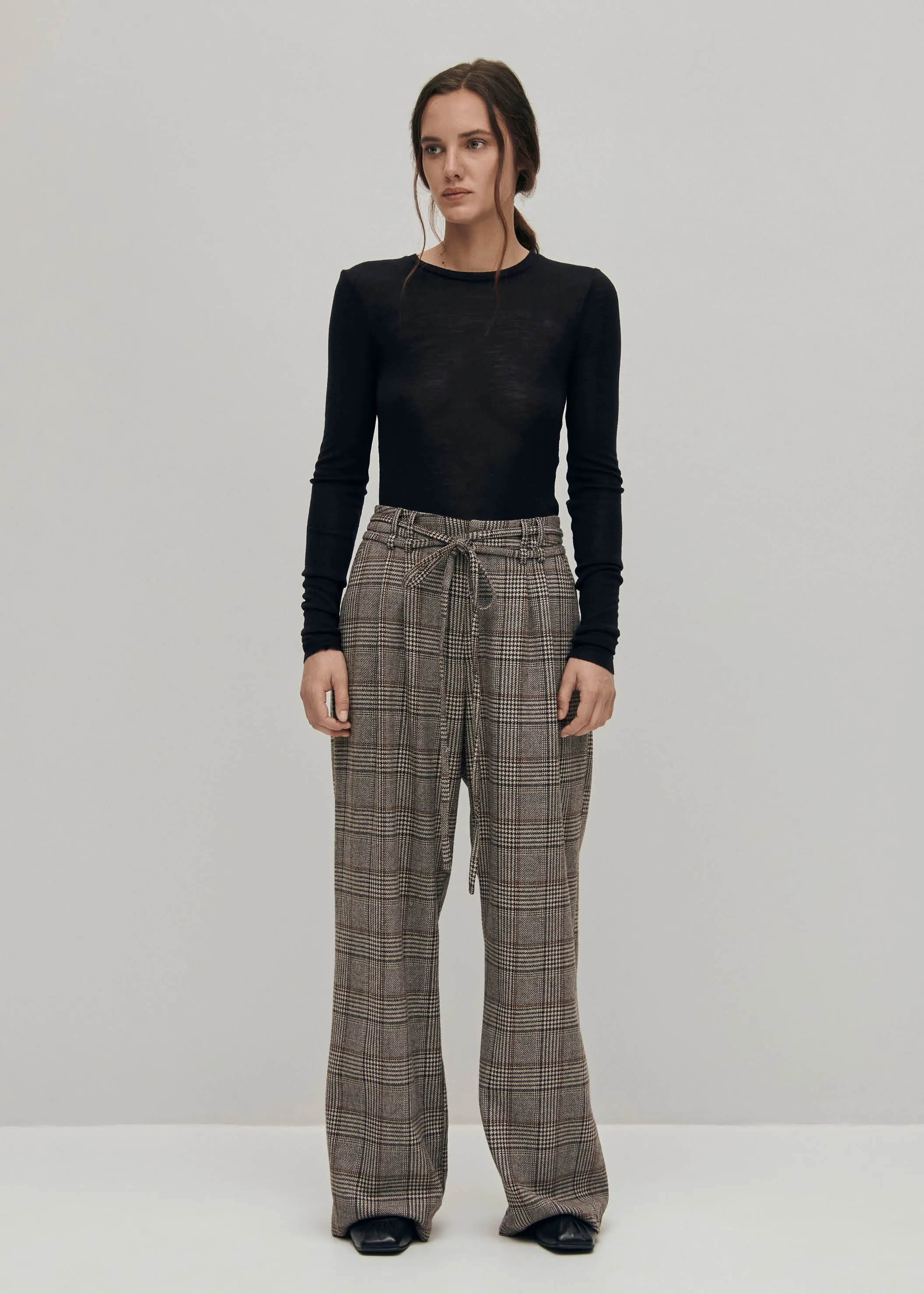 Kathy Checks Brown Pants sold by Ivalo.com