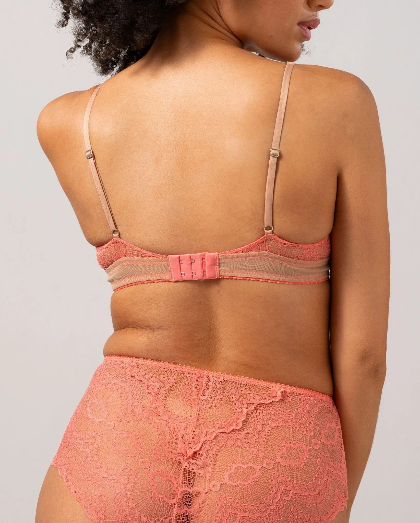 Lace Plunge Bralette Coral/Sand sold by Ivalo.com product image thumbnail 3