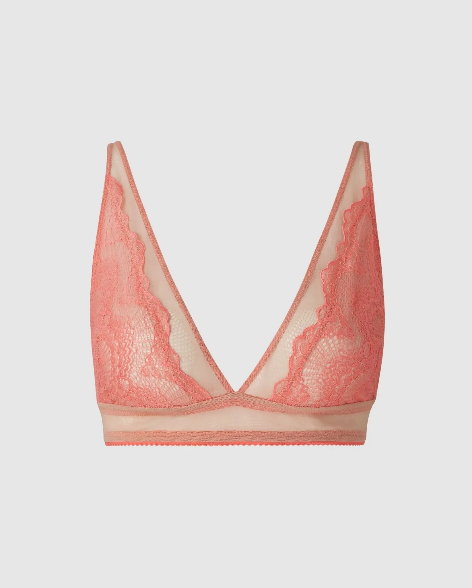 Lace Plunge Bralette Coral/Sand sold by Ivalo.com