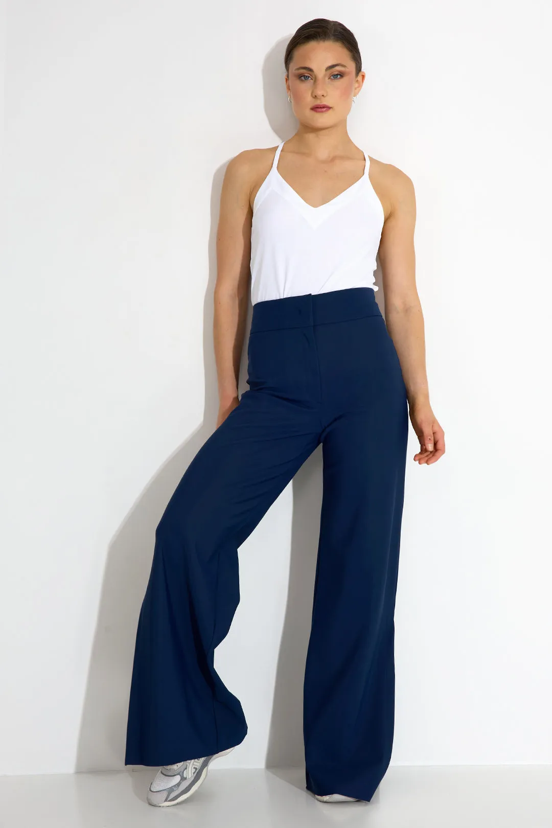 Harmony Trousers High Waisted Dark Blue sold by Ivalo.com
