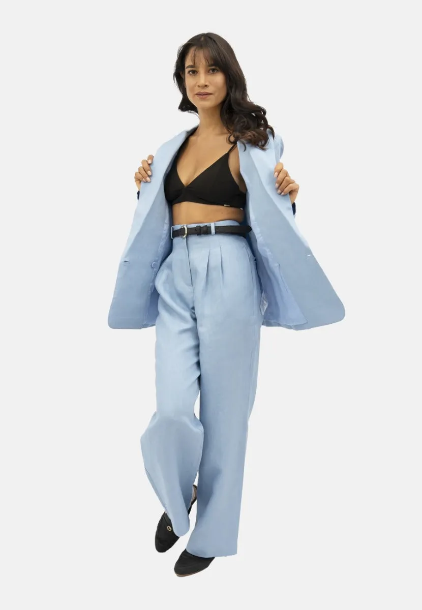 French Riviera Wide Leg Pants Light Blue sold by Ivalo.com