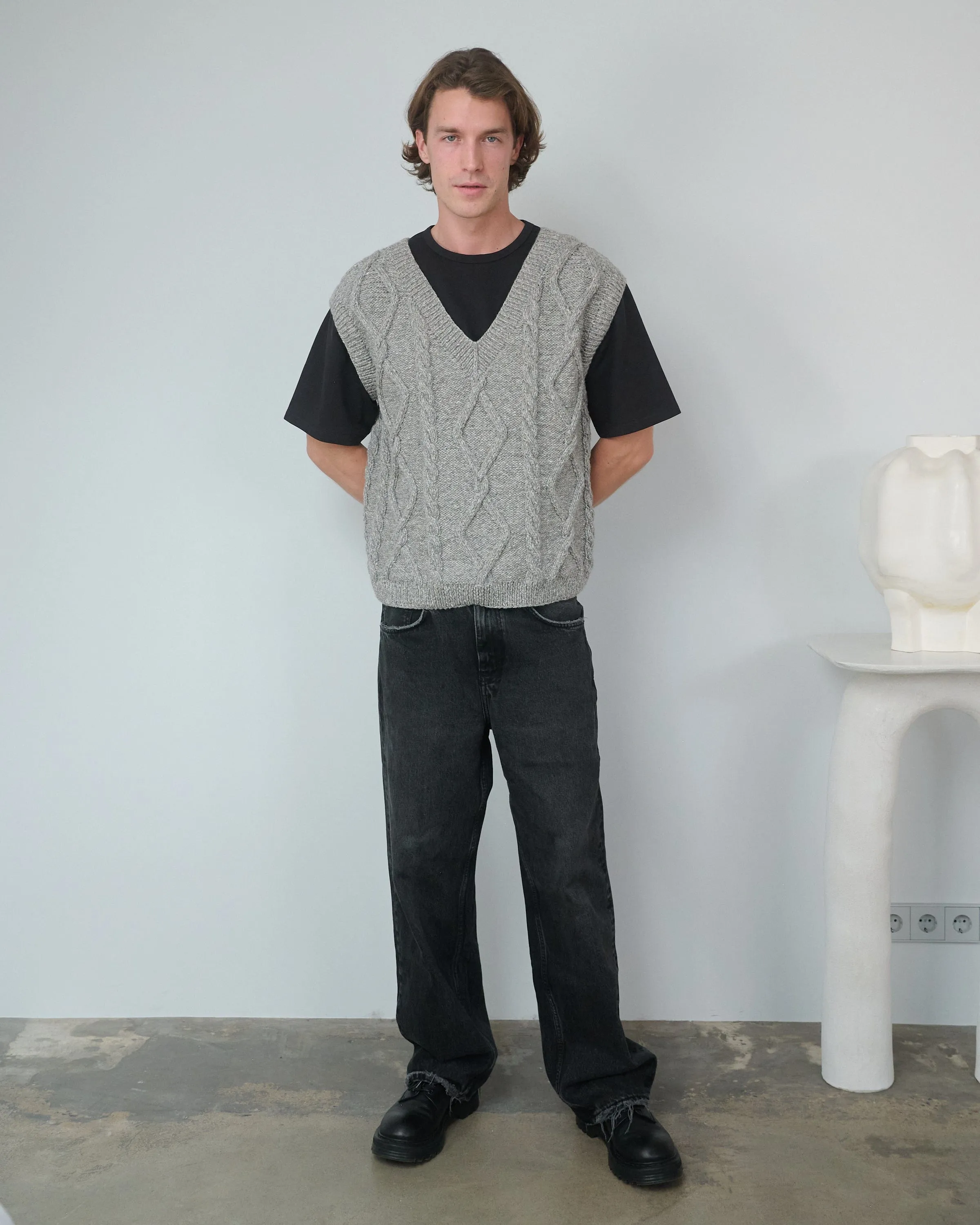 Laimė Alpaca Wool & Cotton Vest Grey sold by Ivalo.com product image thumbnail 2