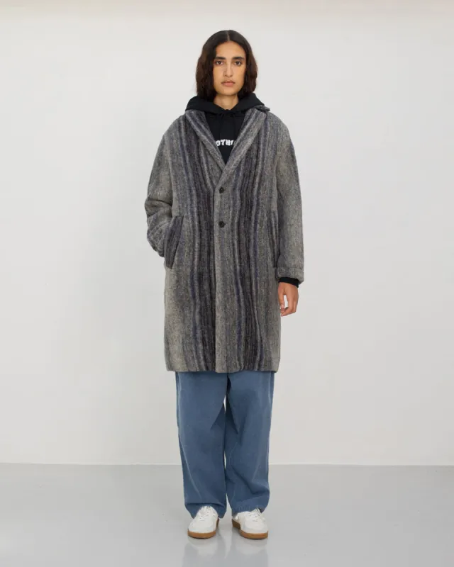 Formal Unisex Wool-Blend Coat Grey Stripe sold by Ivalo.com