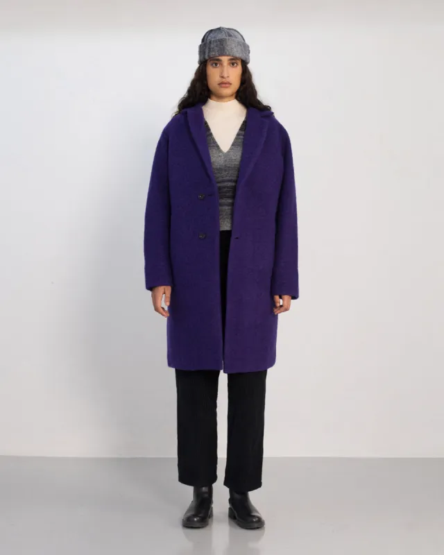 Formal Unisex Wool-Blend Coat Purple sold by Ivalo.com