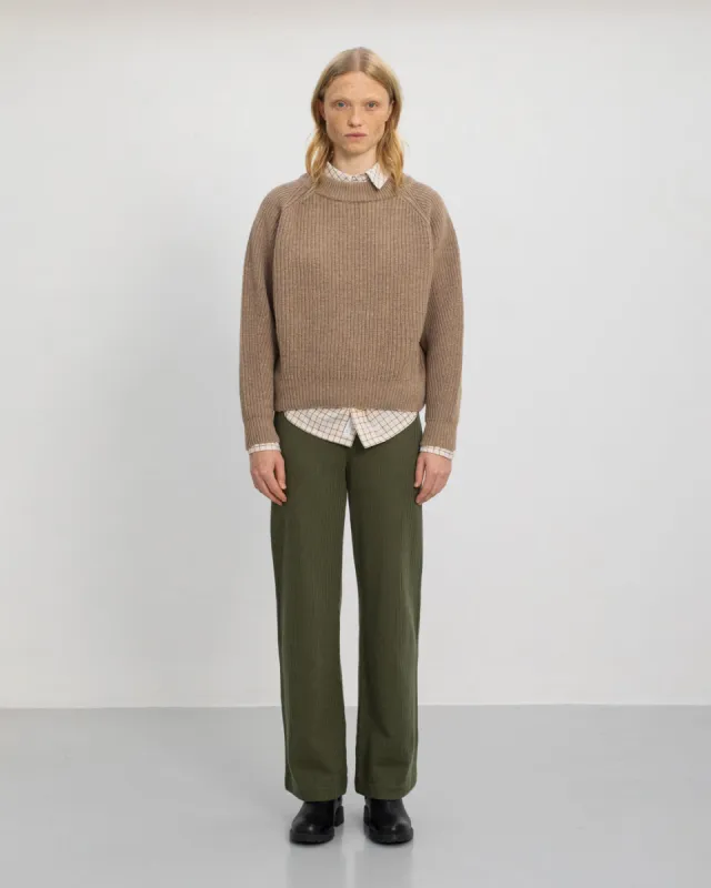 Cropped Knit Sweater Wool-Blend Beige sold by Ivalo.com