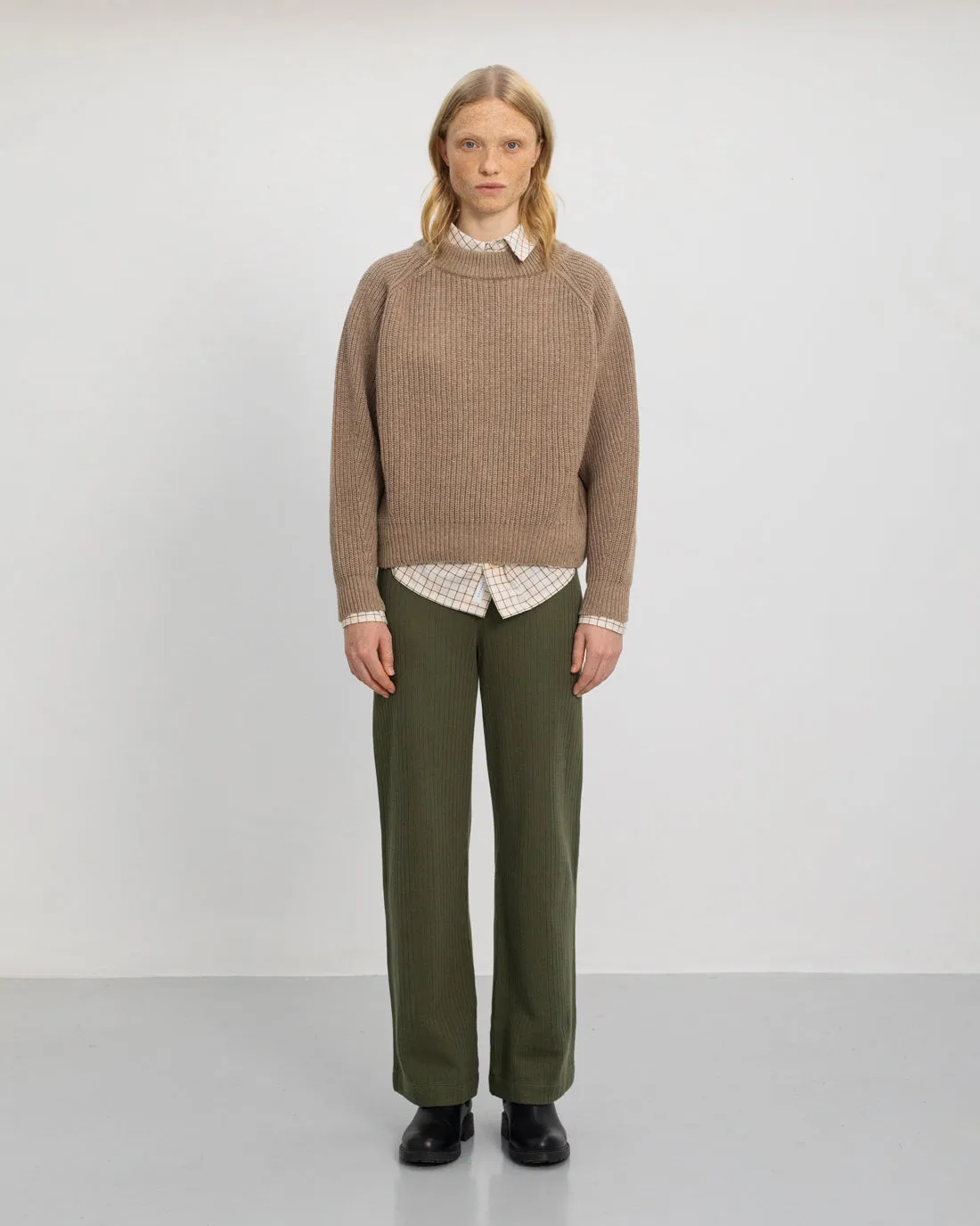 Cropped Knit Sweater Wool-Blend Beige sold by Ivalo.com