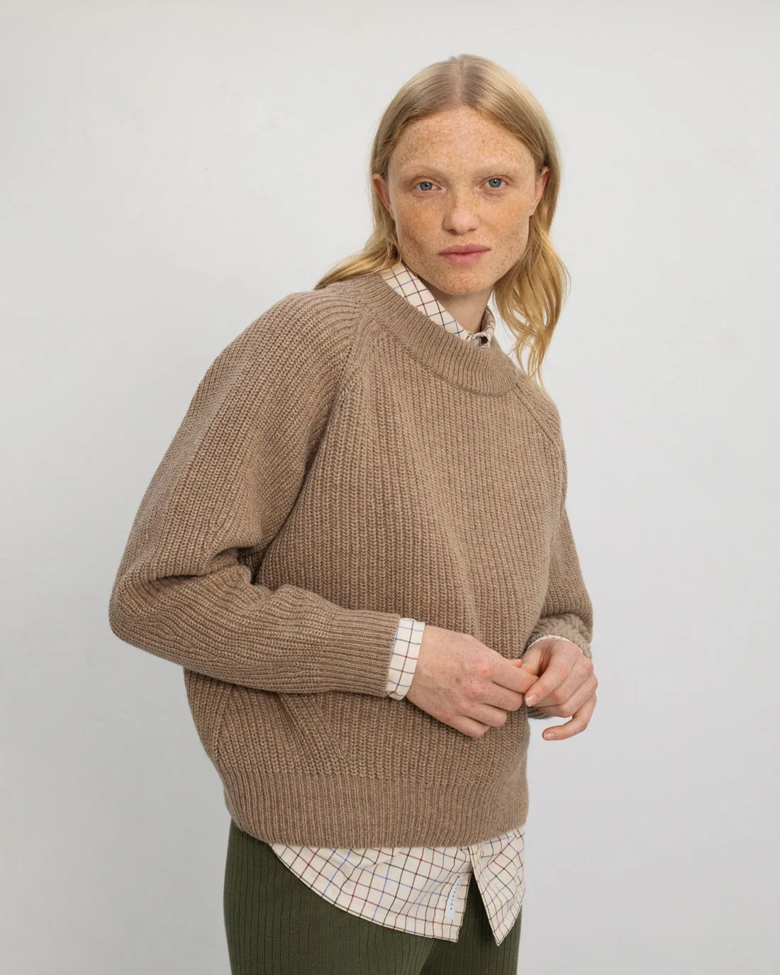 Cropped Knit Sweater Wool-Blend Beige sold by Ivalo.com product image thumbnail 3