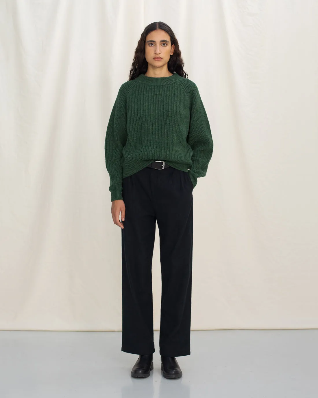 Cropped Knit Sweater Wool-Blend Green sold by Ivalo.com