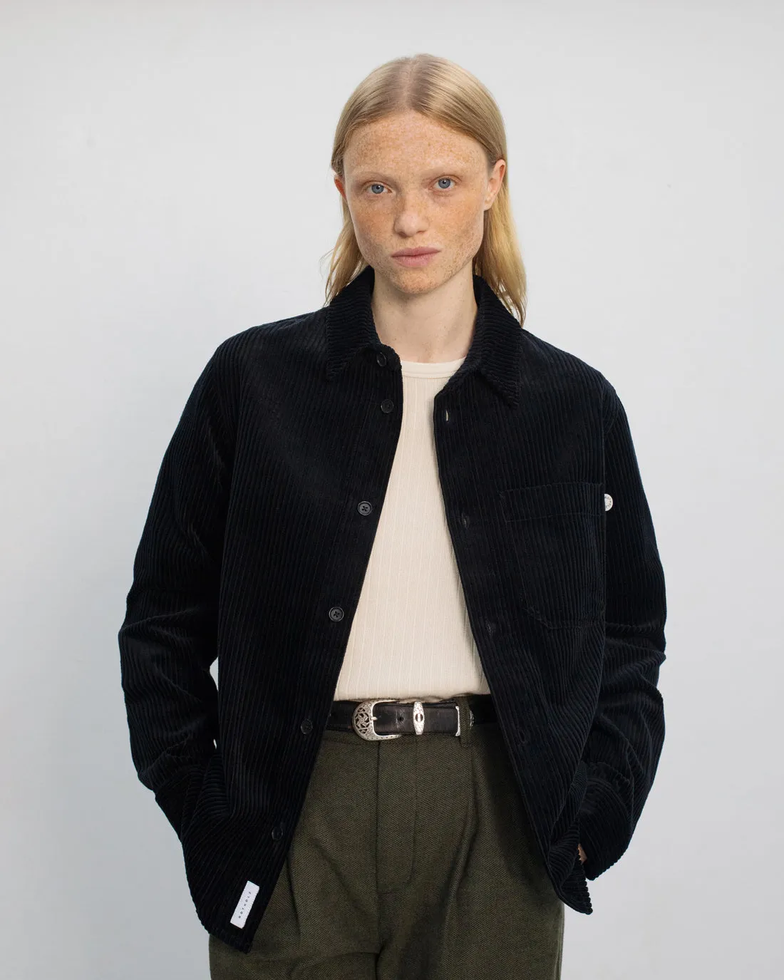 Cord Casual Unisex Shirt Black sold by Ivalo.com product image thumbnail 2