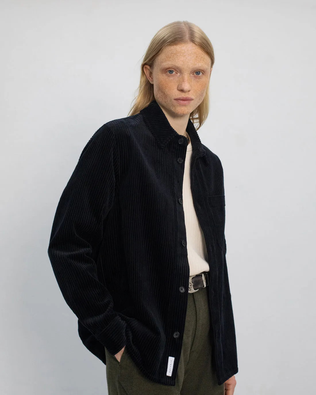 Cord Casual Unisex Shirt Black sold by Ivalo.com product image thumbnail 3