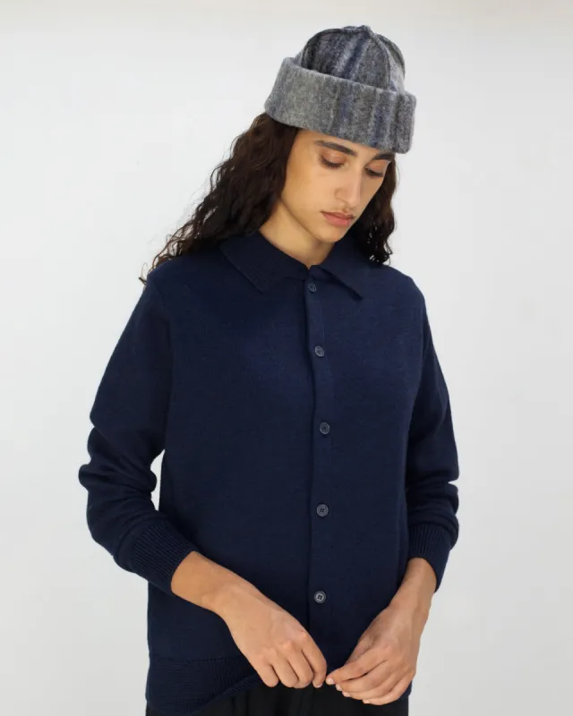 Knit Unisex Merino Wool Shirt Blue sold by Ivalo.com