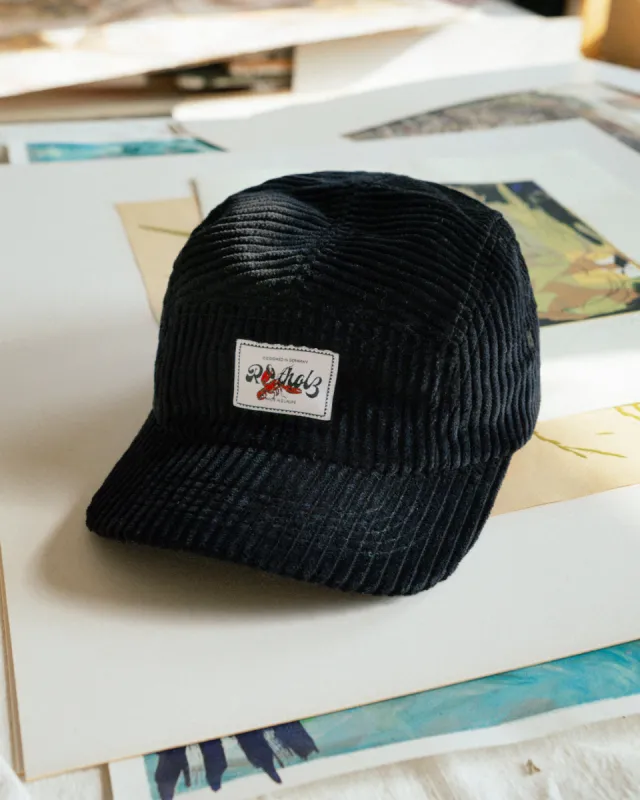 Cord 5-Panel Cap Organic Cotton Soft Black sold by Ivalo.com