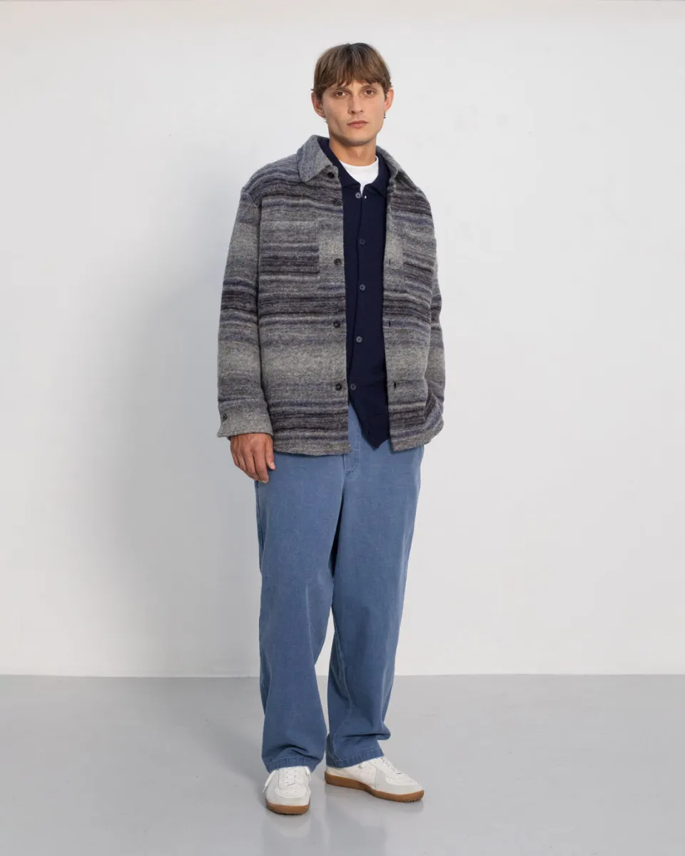 Thick Overshirt Wool-Blend Grey Stripe sold by Ivalo.com