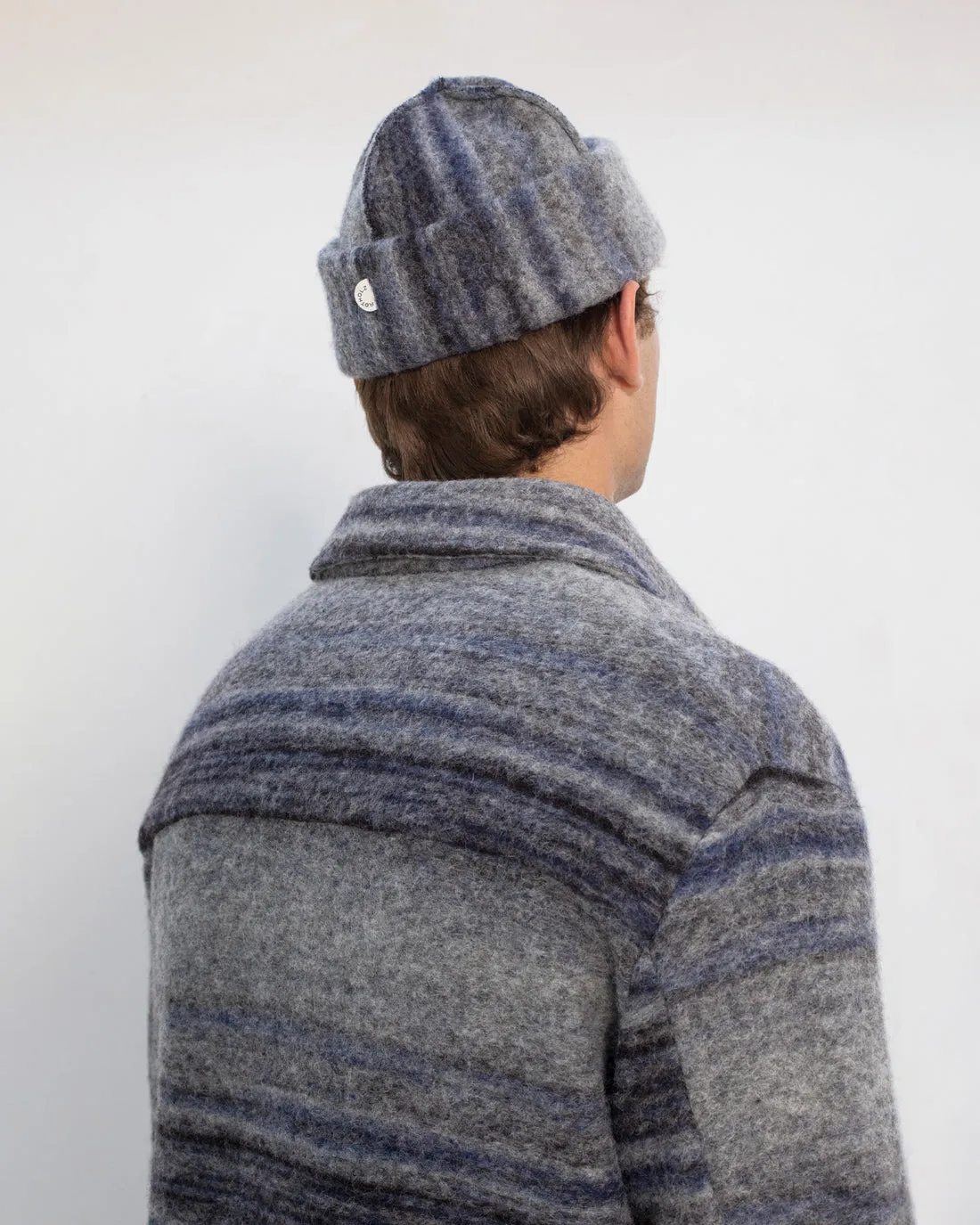 Thick Overshirt Wool-Blend Grey Stripe sold by Ivalo.com product image thumbnail 5