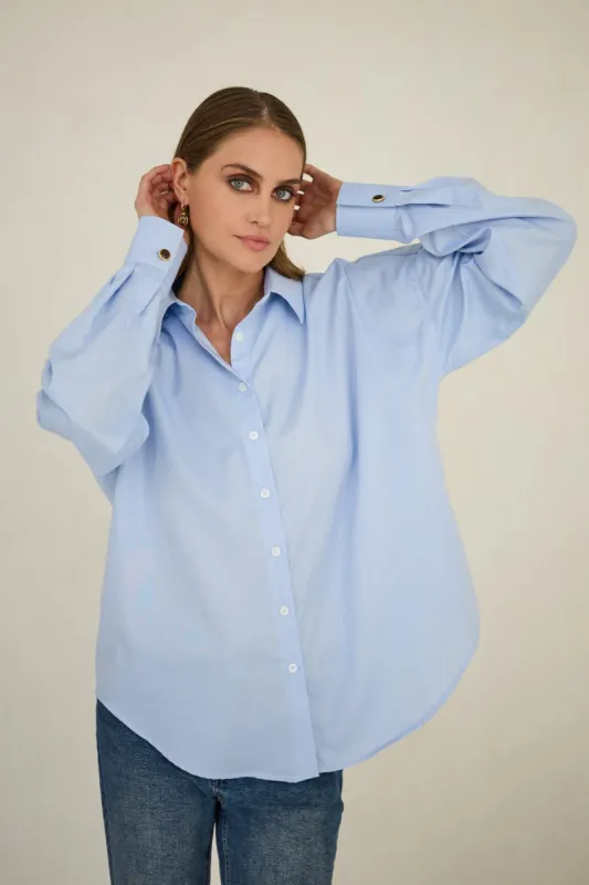 Classic Oversized Shirt Light Blue sold by Ivalo.com