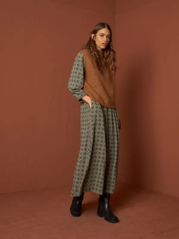 Prune Maxi Dress Green made by Indi & Cold