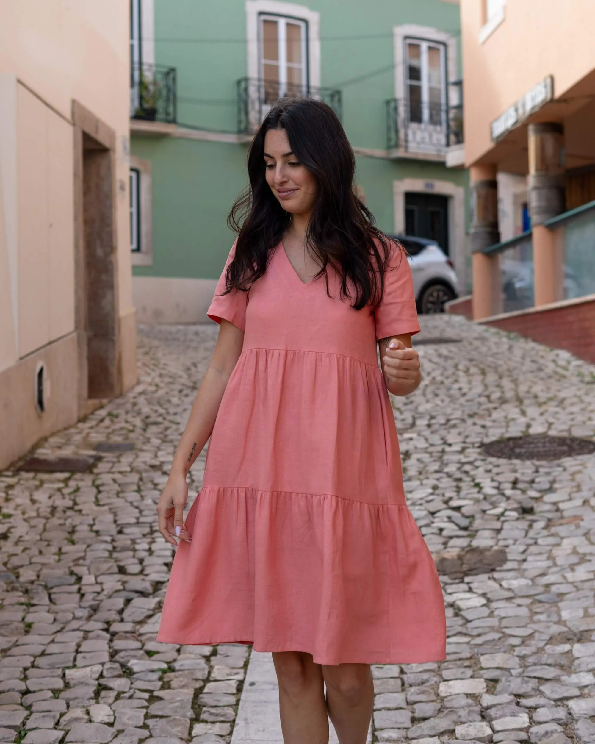 Linen Layer Dress Papaya Orange sold by Ivalo.com product image thumbnail 3