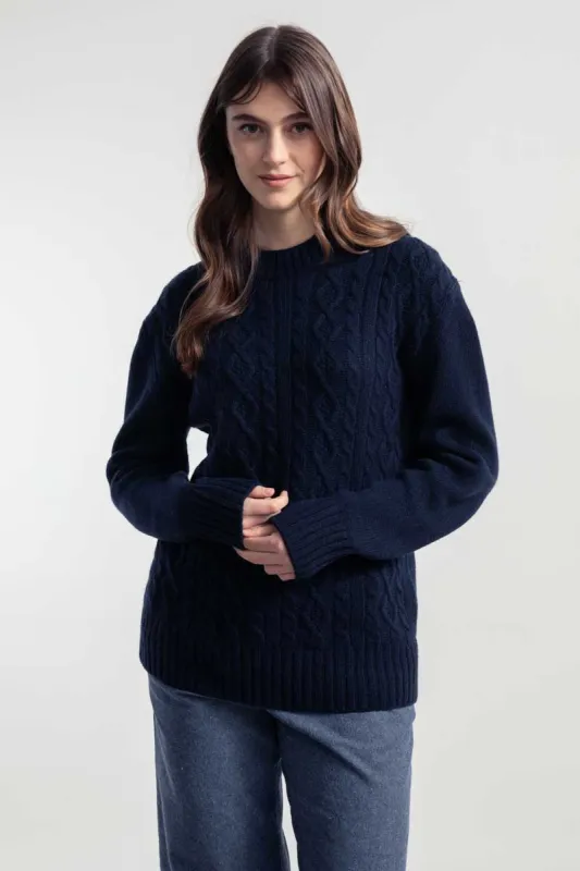 Amos Unisex Wool Sweater Dark Blue sold by Ivalo.com
