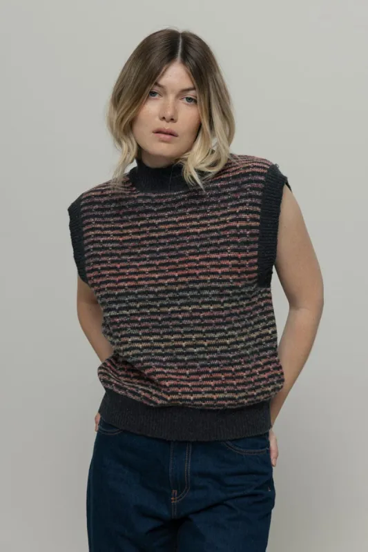 Iride Recycled Wool Vest Rainbow Night sold by Ivalo.com