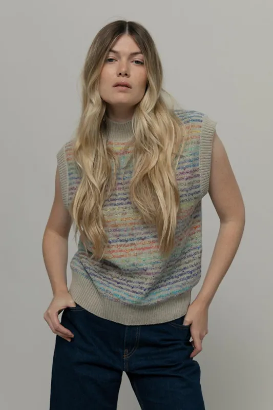 Iride Recycled Wool Vest Rainbow Day sold by Ivalo.com