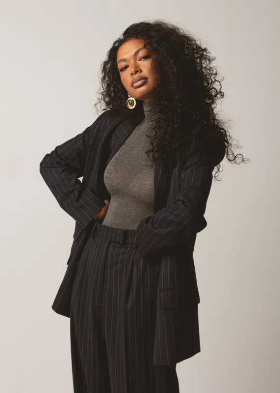 Jagger Double-Breasted Blazer Navy Blue Pinstripe sold by Ivalo.com