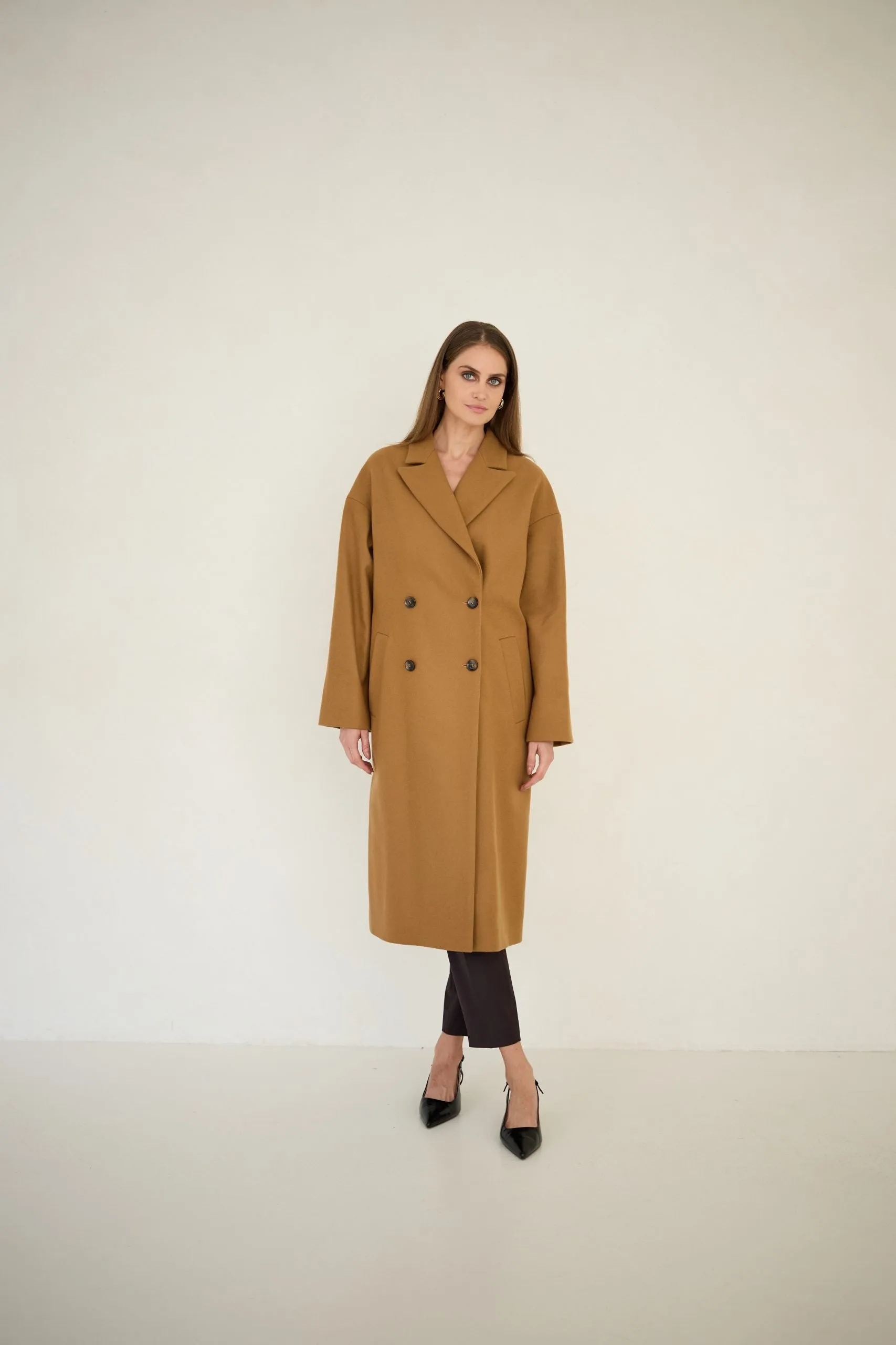Wool Cashmere Coat Caramel Brown sold by Ivalo.com product image thumbnail 3