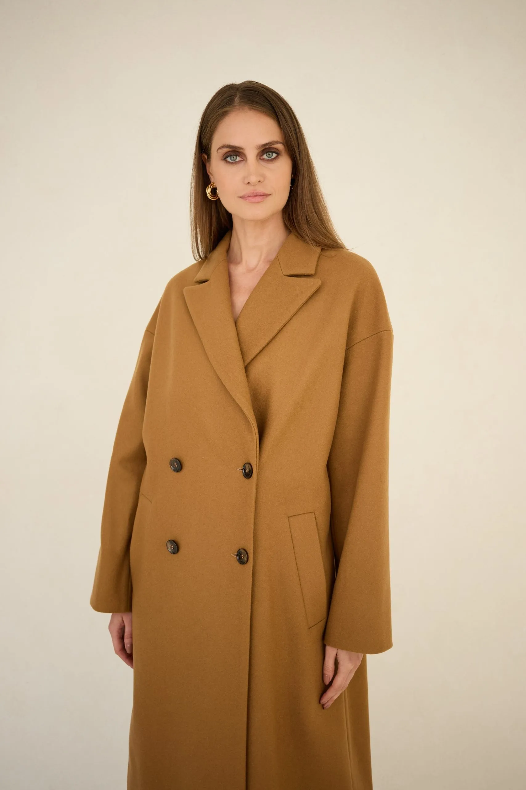 Wool Cashmere Coat Caramel Brown sold by Ivalo.com product image thumbnail 5