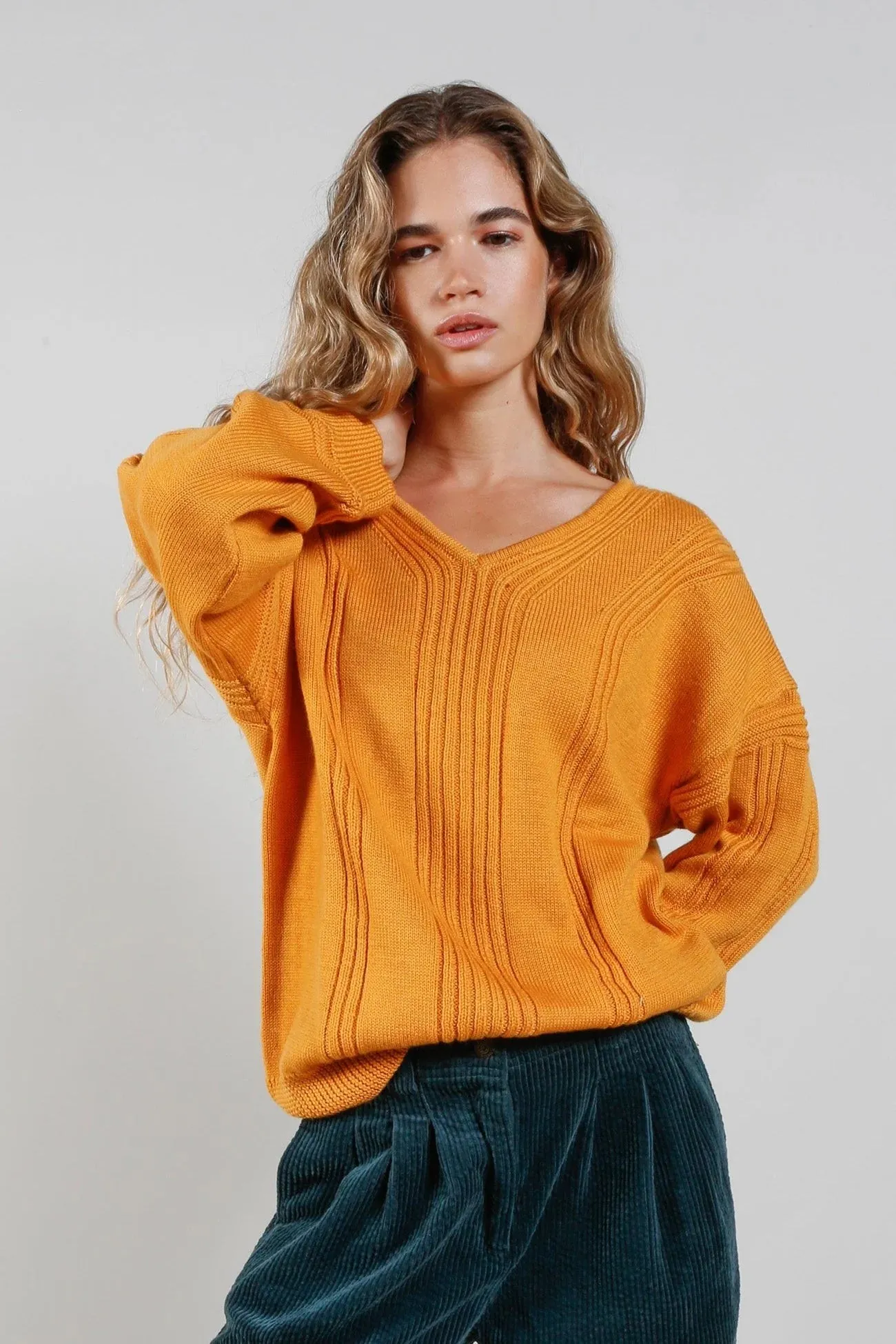 Anya Fine Merino Wool Jumper Mustard sold by Ivalo.com