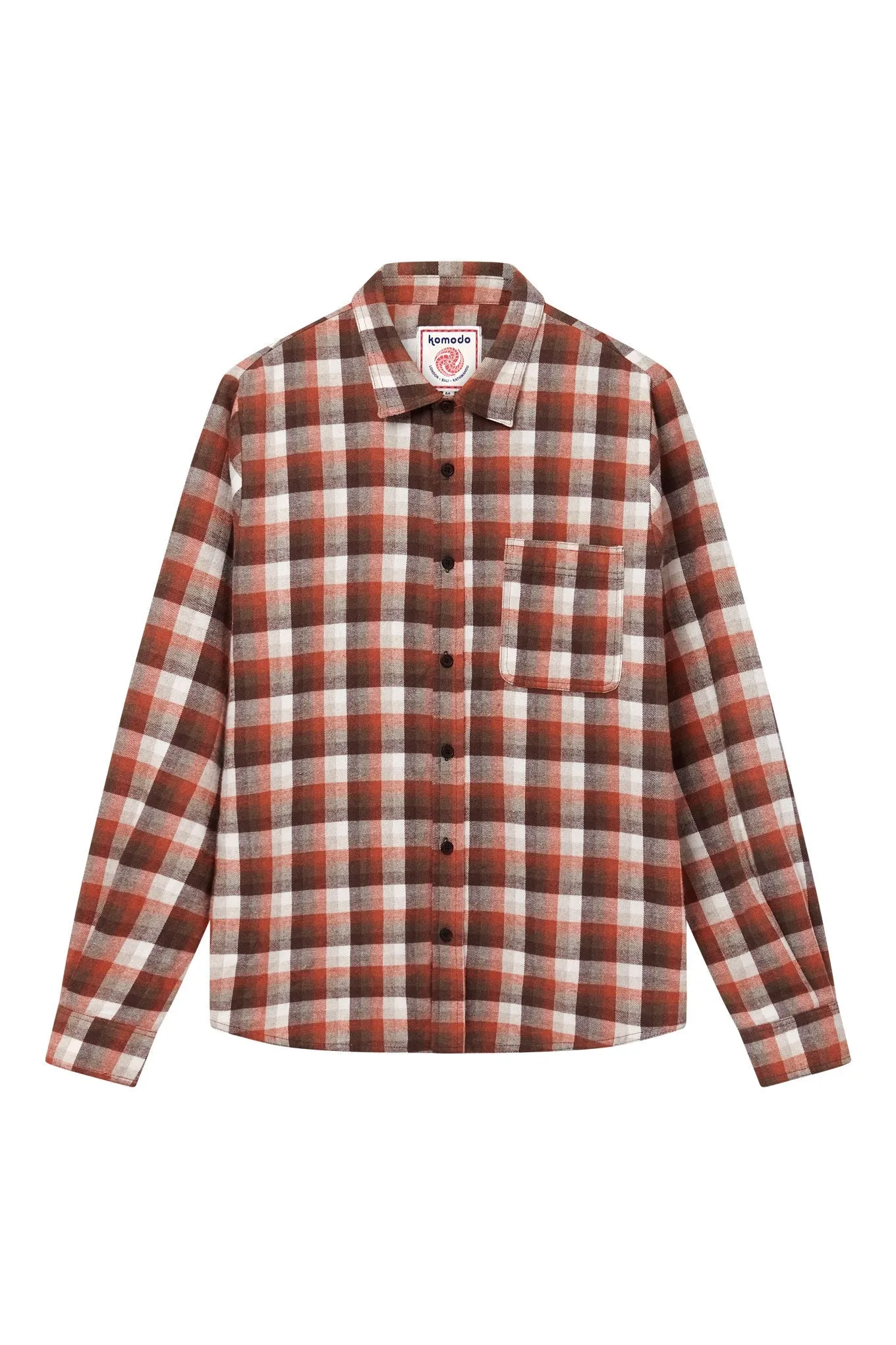 Santi Organic Cotton Flannel Shirt Oat Check sold by Ivalo.com product image thumbnail 2