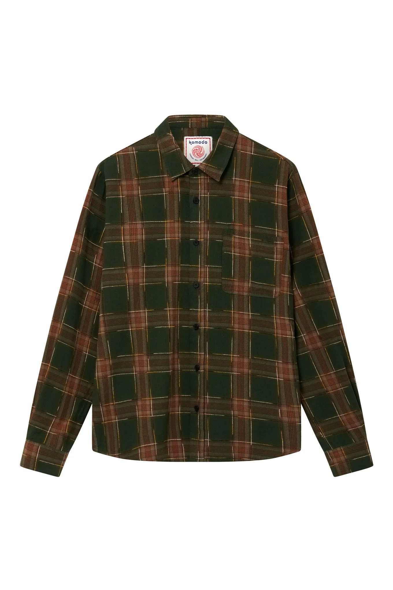 Santi Organic Cotton Flannel Shirt Green Check sold by Ivalo.com product image thumbnail 2