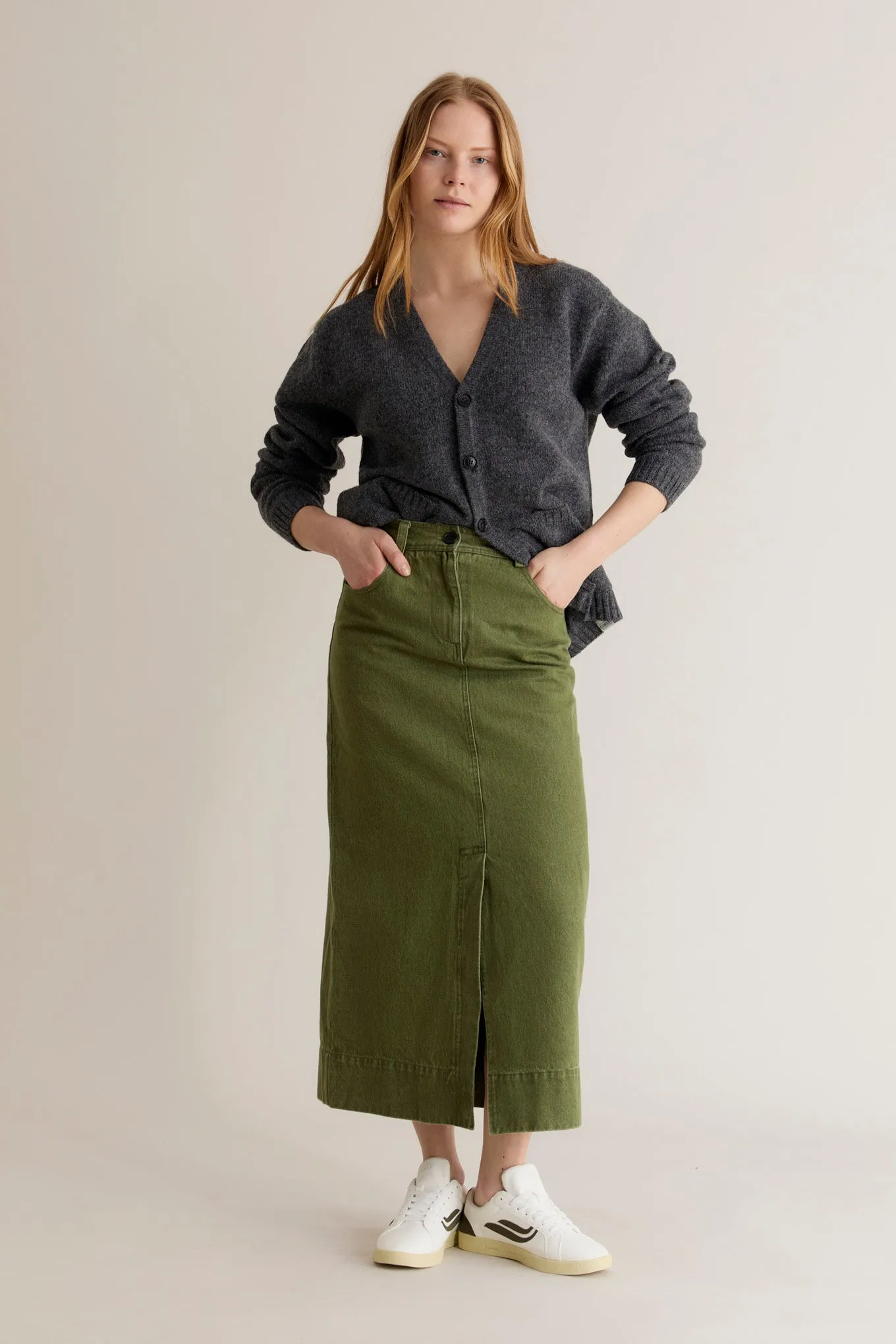 Grace Organic Cotton Denim Skirt Green sold by Ivalo.com