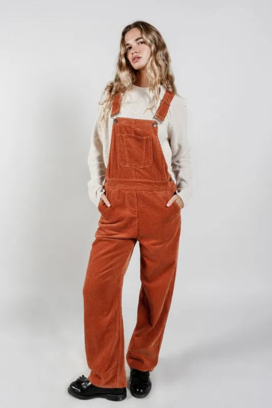 Leni Organic Cotton Corduroy Dungaree Ginger sold by Ivalo.com