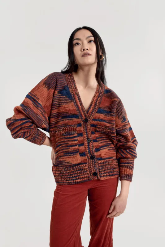 Hope Handknit Wool Cardigan Terracotta sold by Ivalo.com