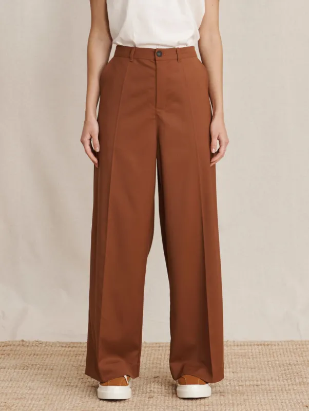 Emma Wool Blend Trousers Chestnut sold by Ivalo.com