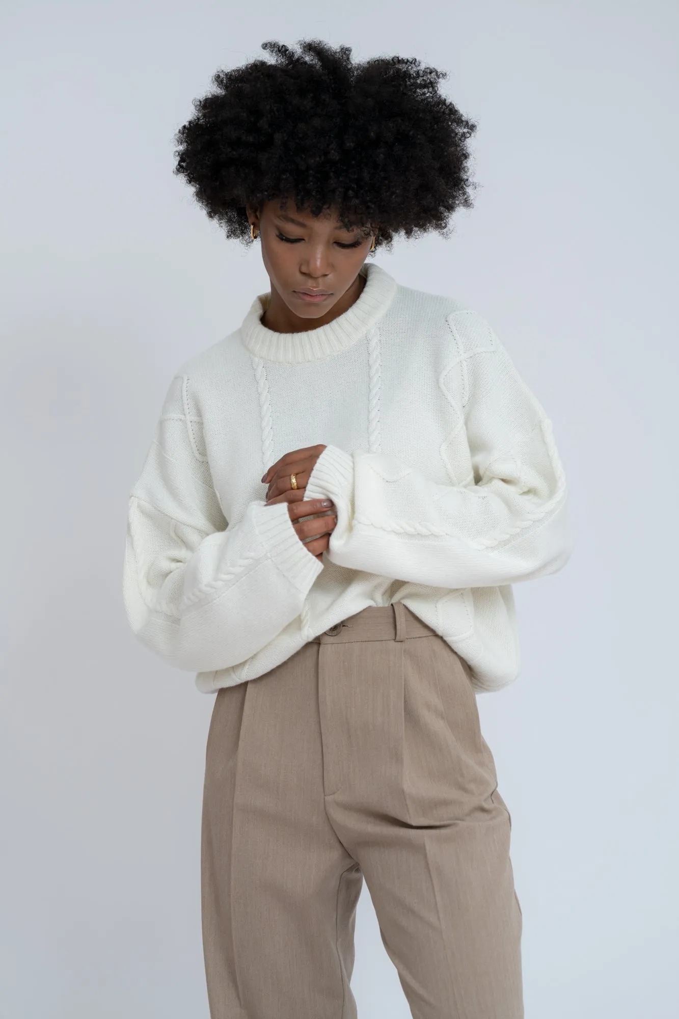 Cozy Wool & Cashmere Blend Jumper Ecru sold by Ivalo.com