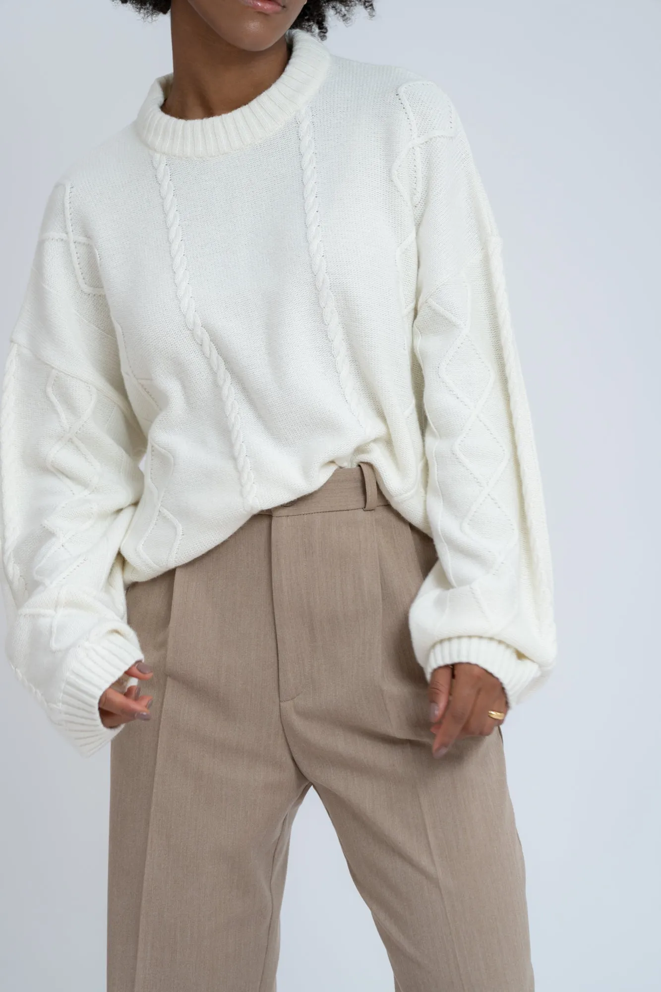 Cozy Wool & Cashmere Blend Jumper Ecru sold by Ivalo.com product image thumbnail 3