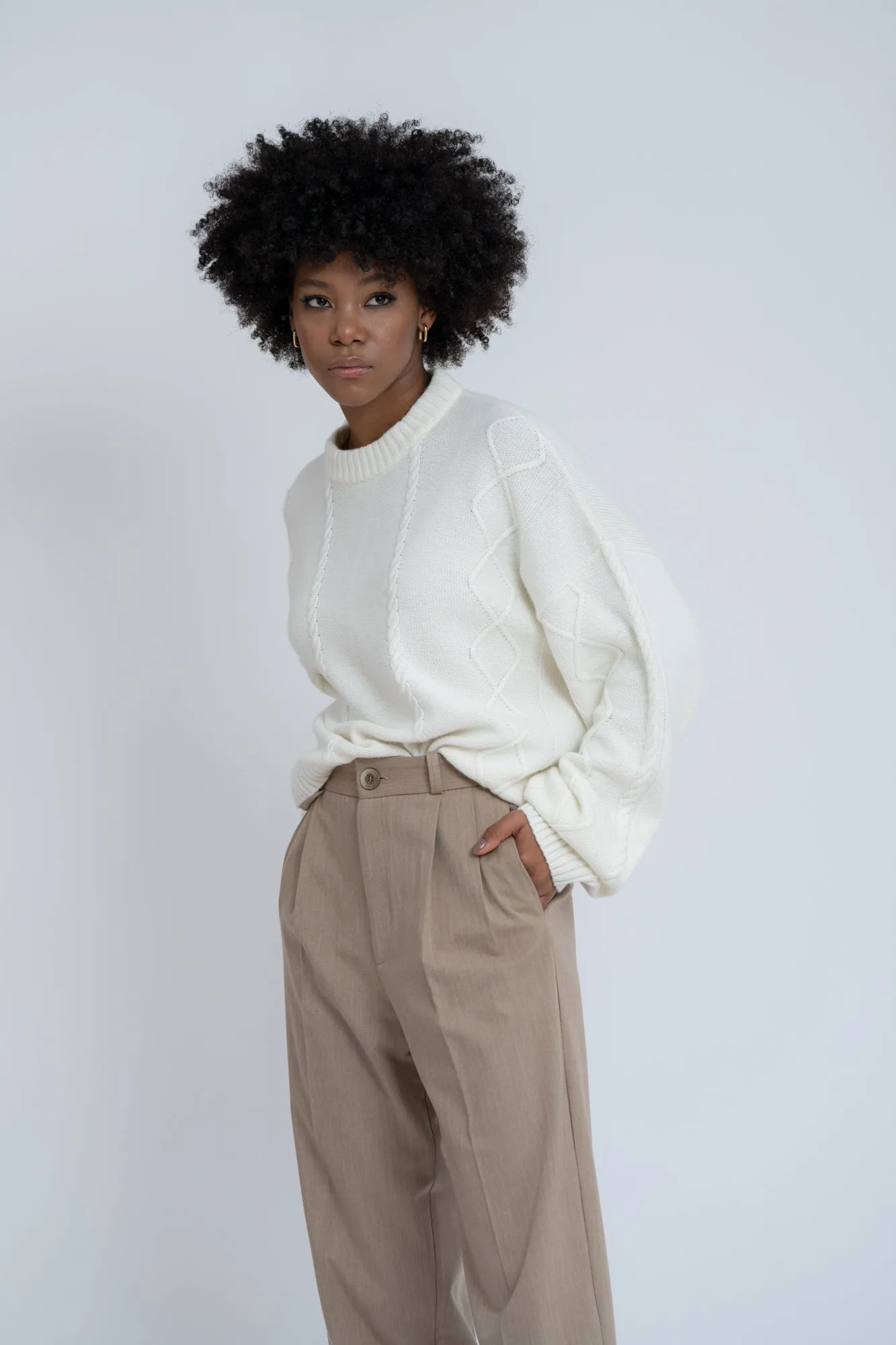Cozy Wool & Cashmere Blend Jumper Ecru sold by Ivalo.com product image thumbnail 2