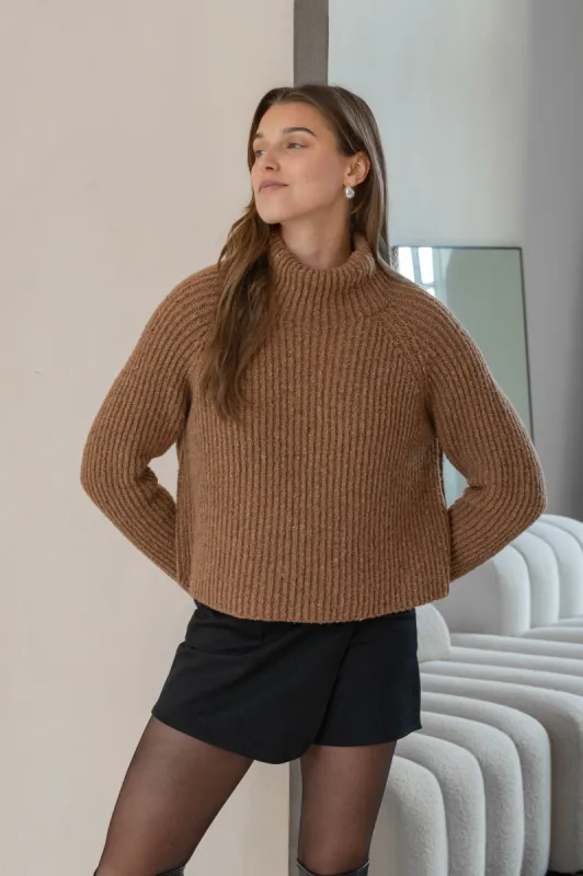 Recycled Wool Turtleneck Sweater Brown sold by Ivalo.com