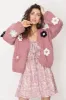 Flower Handmade Sweater Dark Pink sold by Ivalo.com