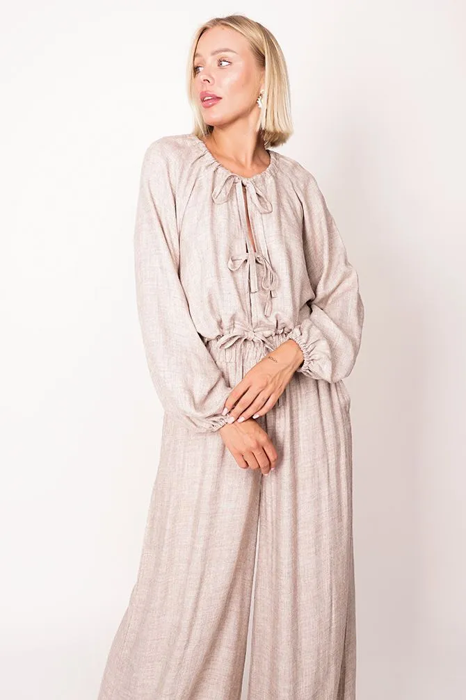 Skye Tie Blouse Beige sold by Ivalo.com