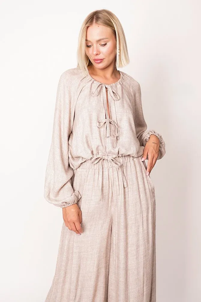 Skye Tie Blouse Beige sold by Ivalo.com product image thumbnail 4