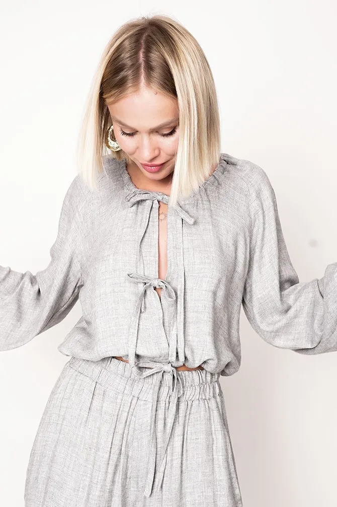 Skye Tie Blouse Grey sold by Ivalo.com product image thumbnail 2