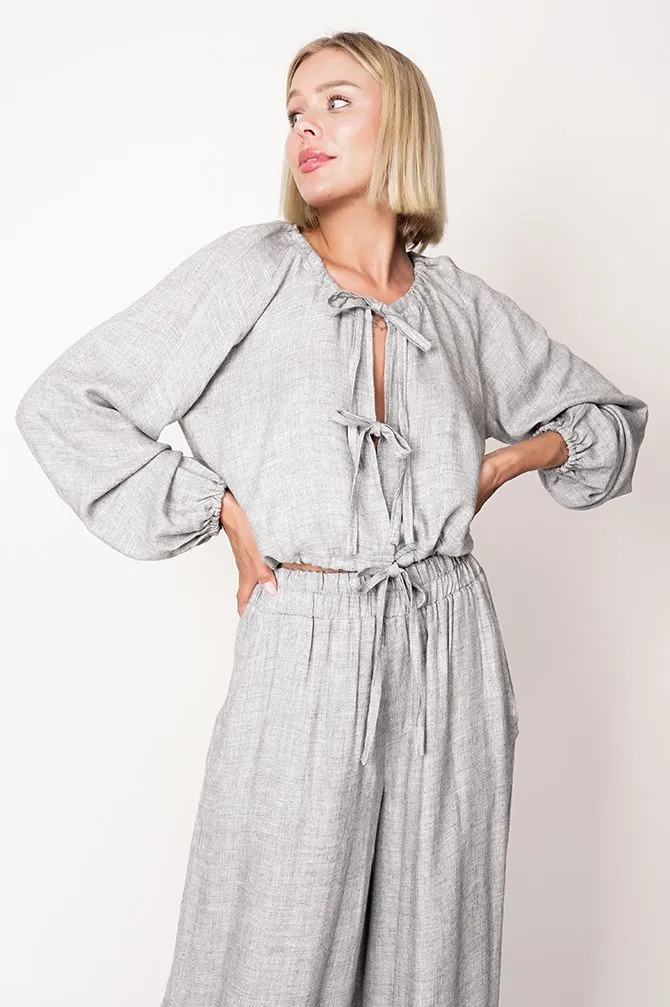 Skye Tie Blouse Grey sold by Ivalo.com product image thumbnail 3