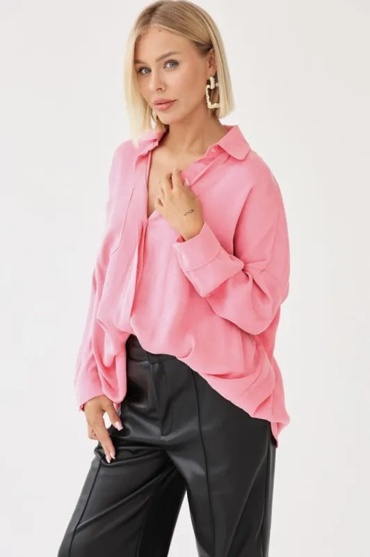 Long Lyocell Shirt Pink sold by Ivalo.com