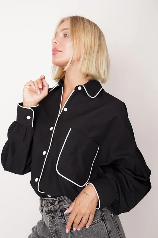 Rea Cotton Shirt Black sold by Ivalo.com