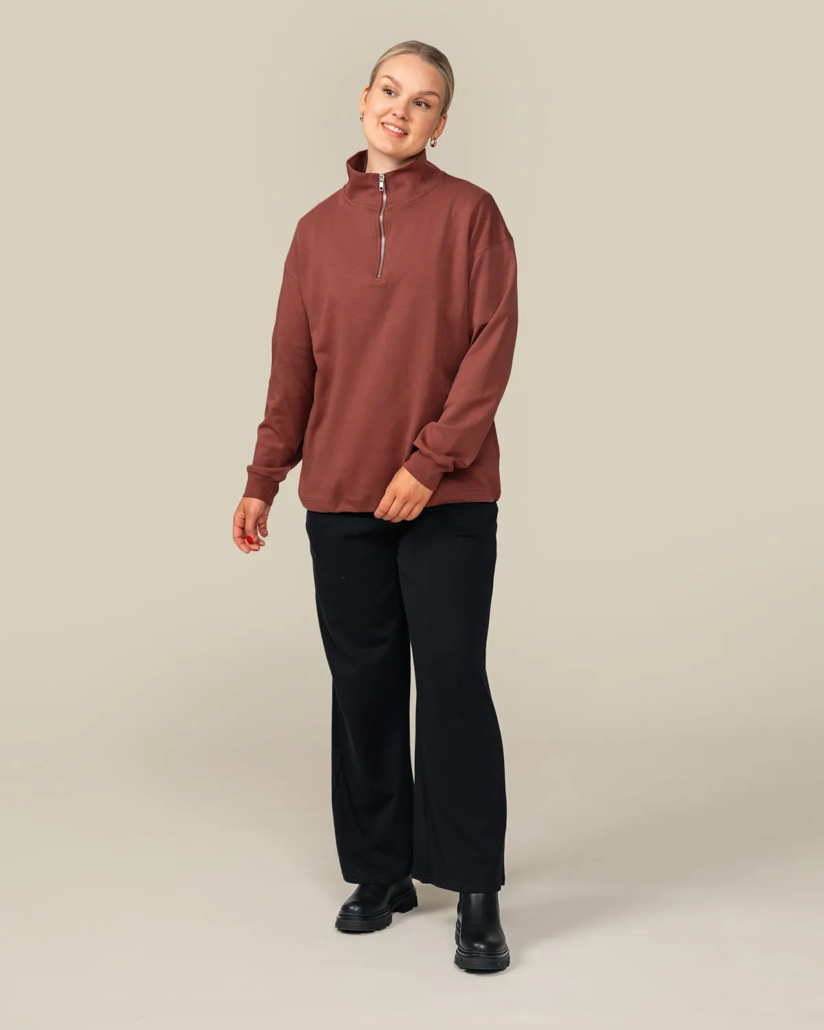Toive Half-Zip Sweater Reddish-Brown sold by Ivalo.com product image thumbnail 3