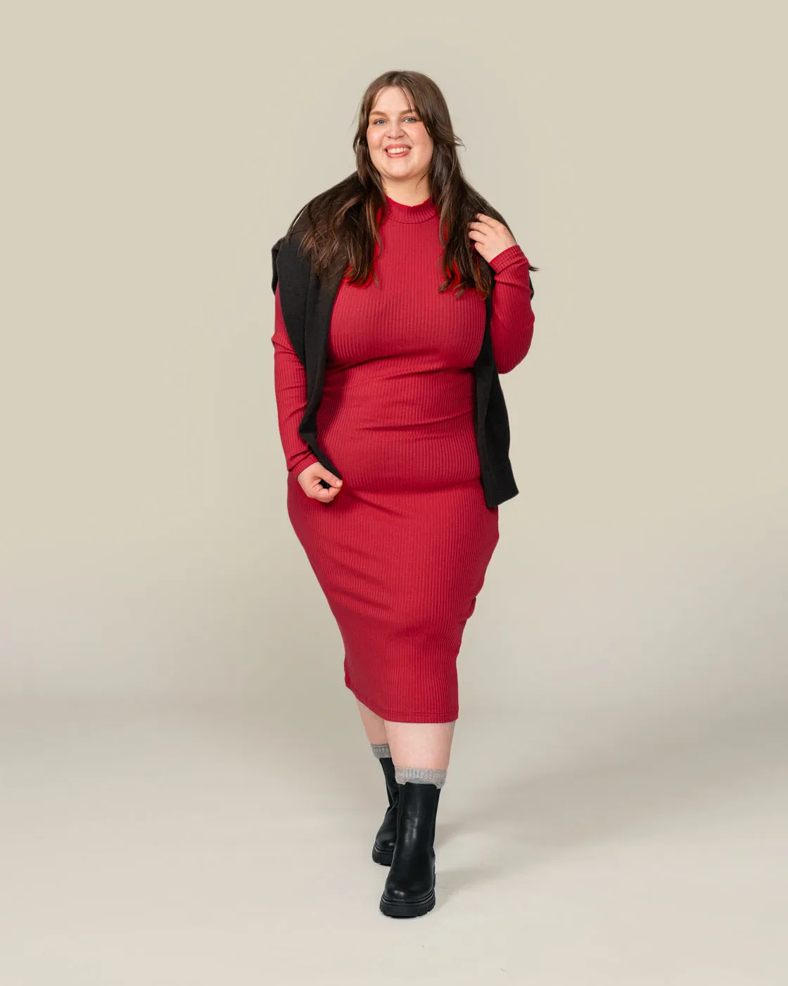 Toive Ribbed Dress Red sold by Ivalo.com