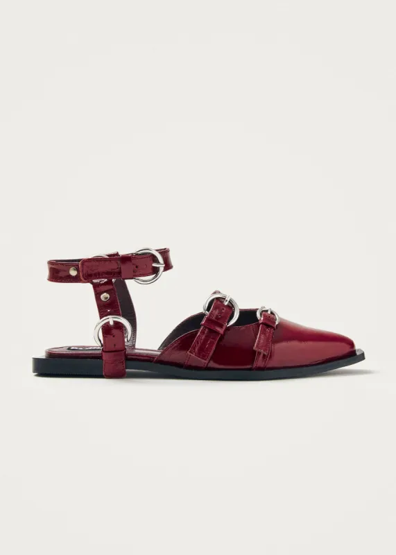 Thalara Onix Burgundy Leather Ballet Flats sold by Ivalo.com
